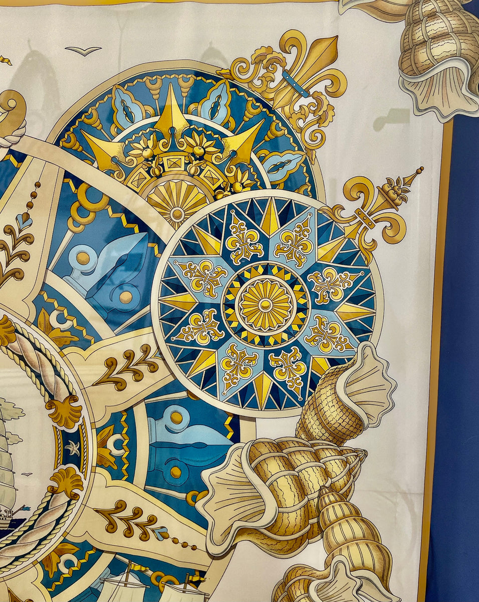 美品フランス製 HERMES MARINE シルク Vintage Scarf Framed HERMÈS | L'air Marin – Arrow&Branch Home