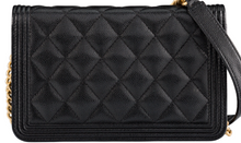 Load image into Gallery viewer, Chanel Black/Gold Caviar Quilted Boy Wallet on Chain Shoulder Bag
