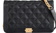 Load image into Gallery viewer, Chanel Black/Gold Caviar Quilted Boy Wallet on Chain Shoulder Bag
