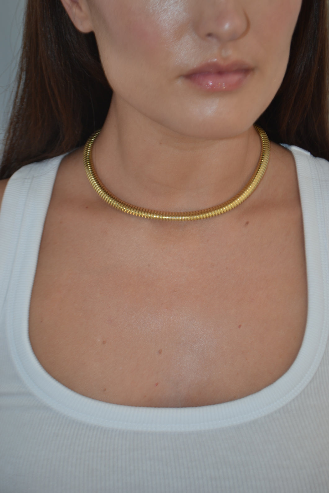 Vintage Gold Stretch Link Necklace 