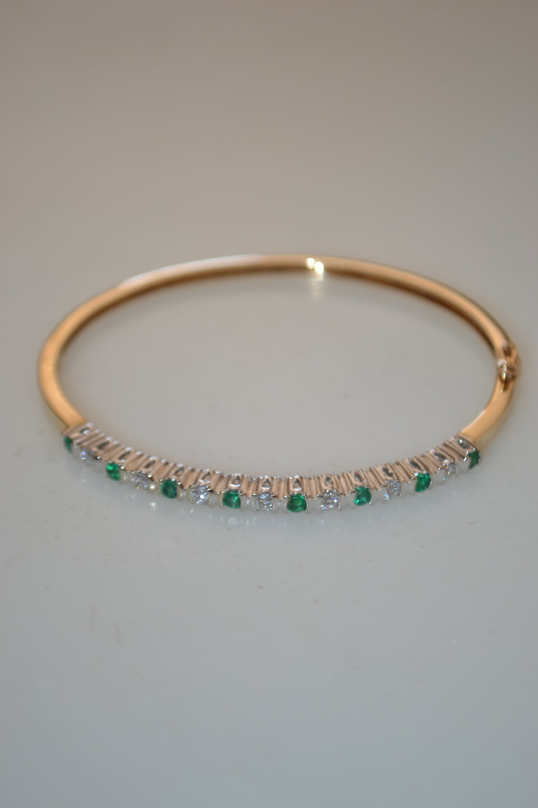 Vintage Emerald & Diamond Bangle 