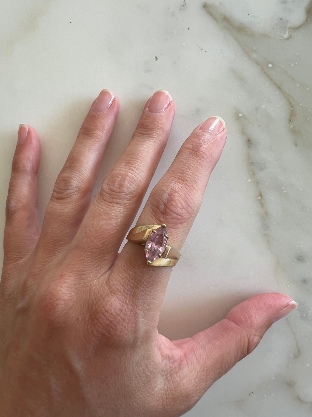 Vintage Pink Stone Ring 