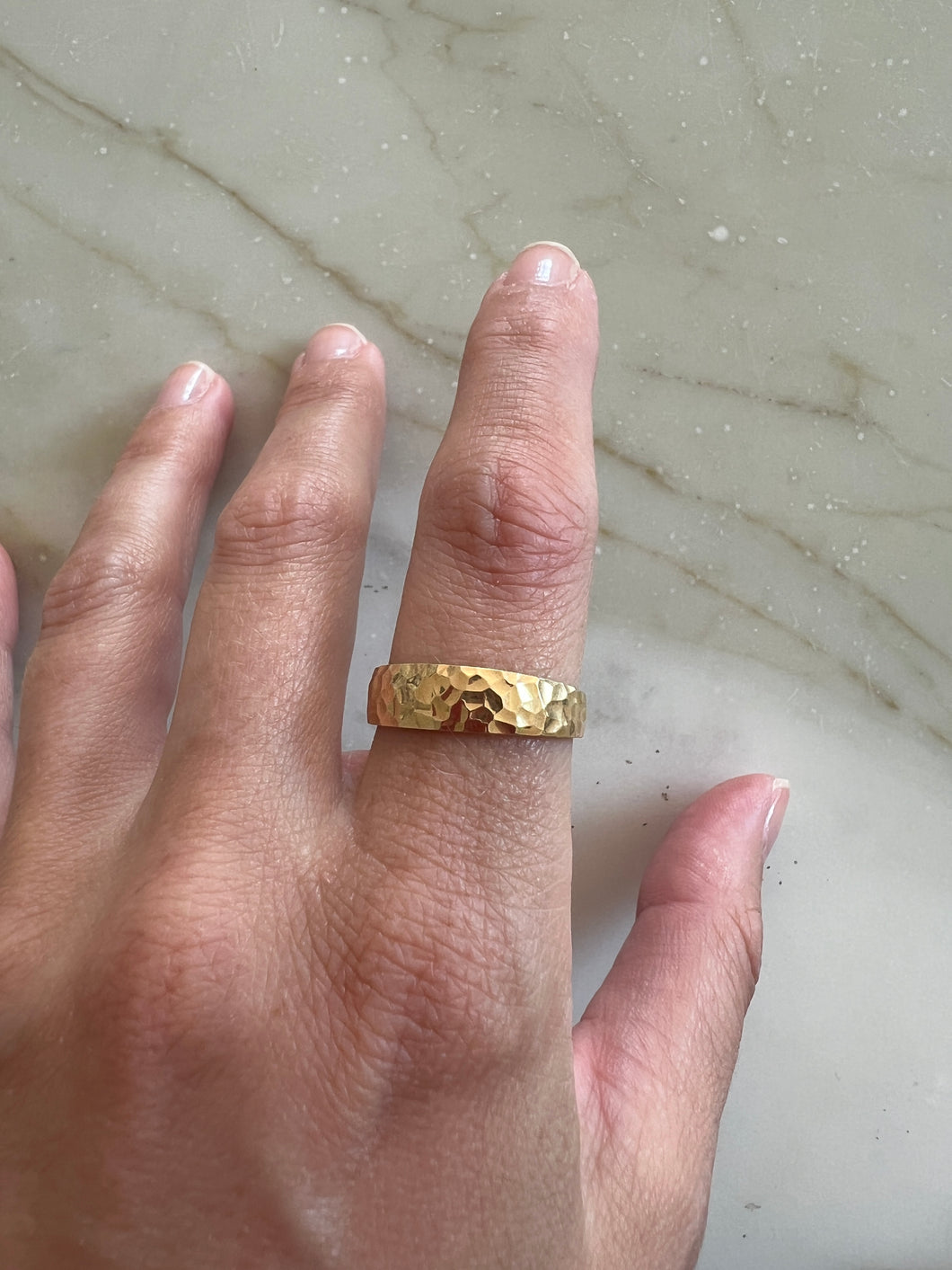 Vintage Gold Hammered Ring 