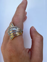 Load image into Gallery viewer, Vintage Pavé Diamond Cocktail &quot;CROISETTE&quot; Ring
