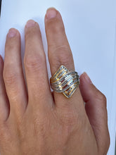 Load image into Gallery viewer, Vintage Pavé Diamond Cocktail &quot;CROISETTE&quot; Ring
