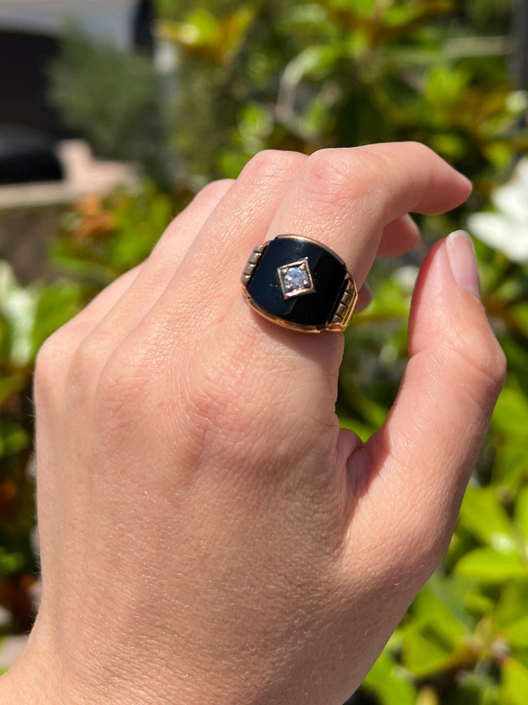 Vintage Black Stone Ring 