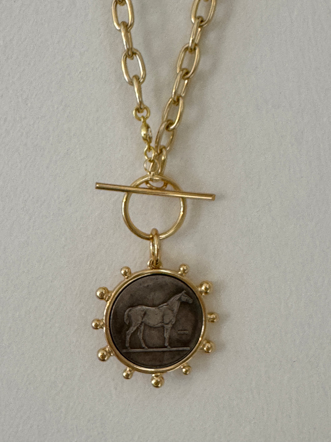 Horse Coin Toggle Necklace