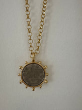 Load image into Gallery viewer, Fleur de Lis/Bee Coin Necklace Rolo
