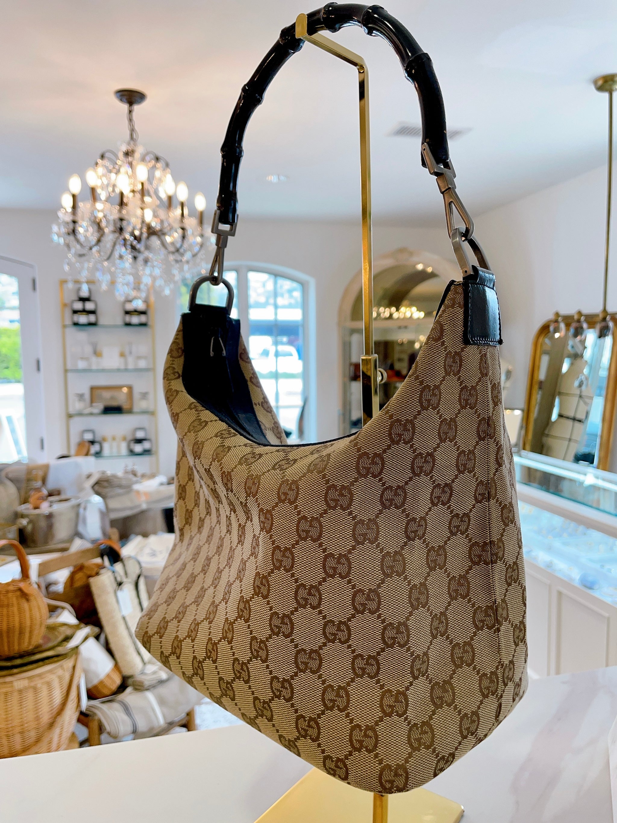 Vintage Gucci Monogram Bamboo Shoulder Bag – Arrow&Branch Home