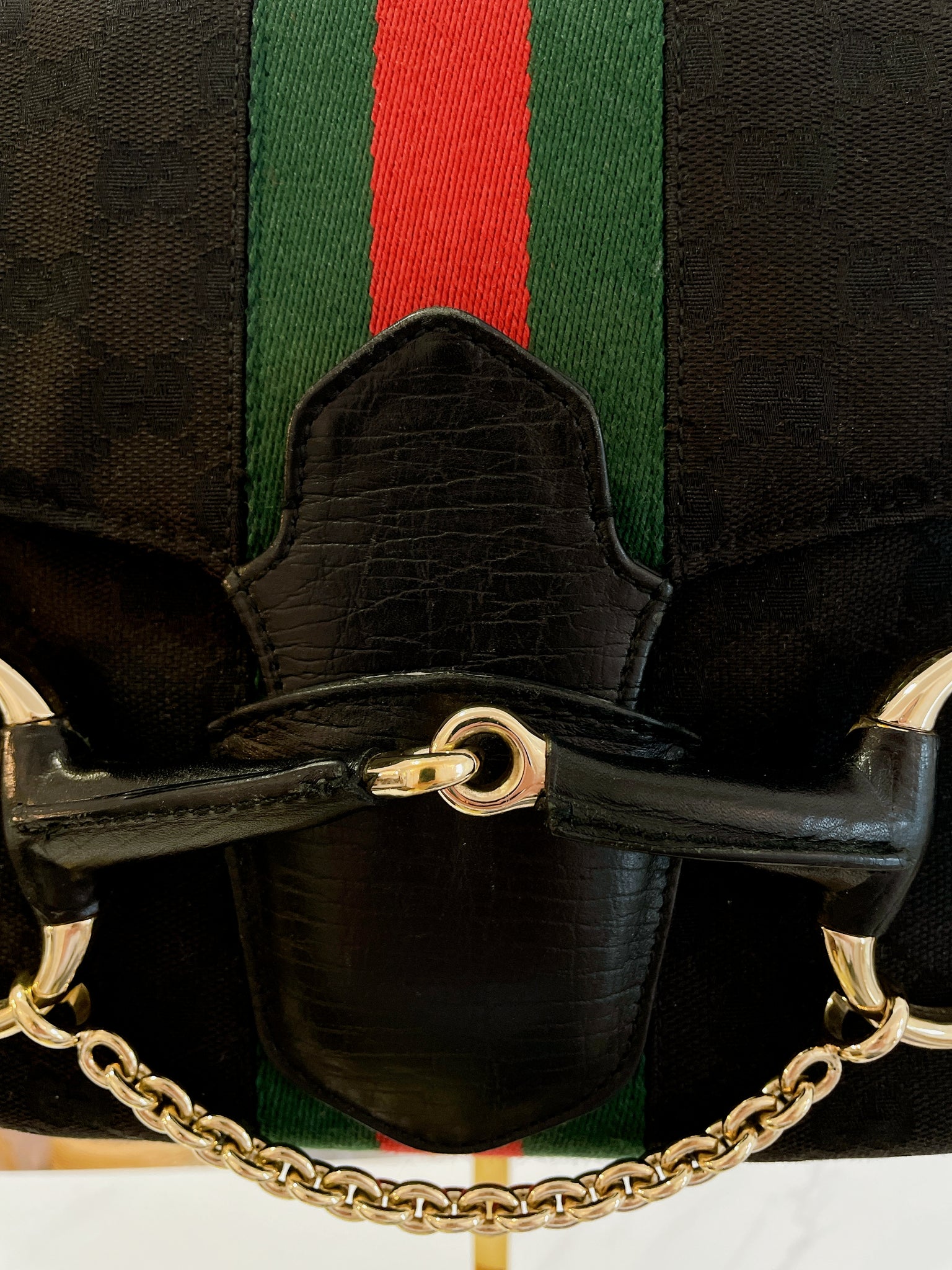 FWRD Renew Gucci Horsebit 1955 Shoulder Bag in Black