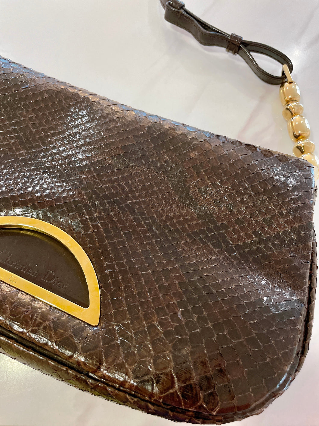 Vintage Dior Brown Python Bag