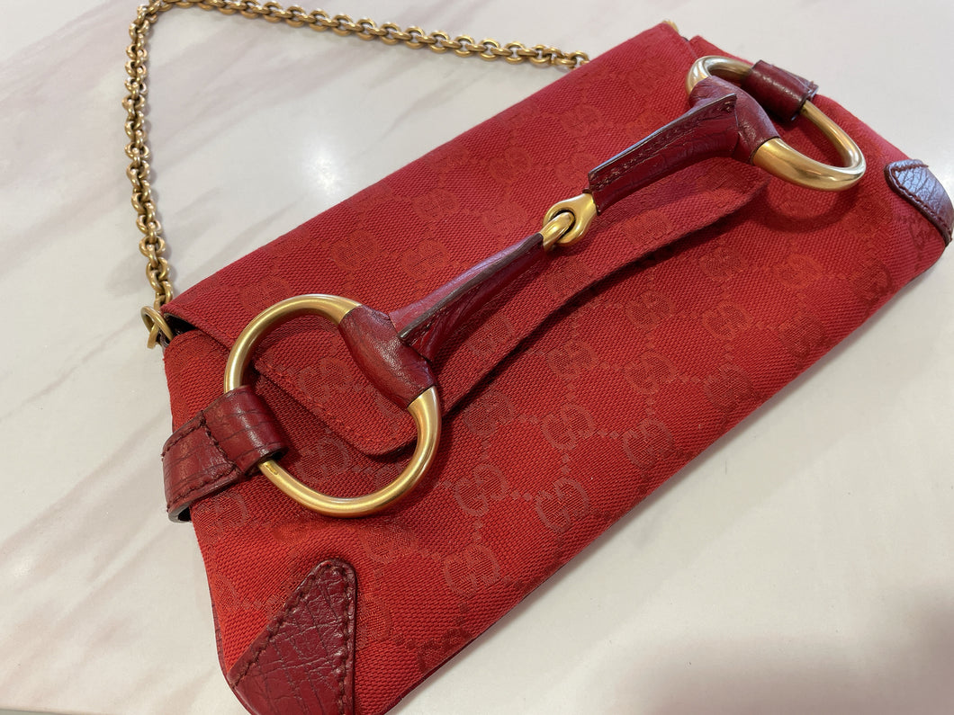 Vintage Gucci Red Horsebit 1955 Bag