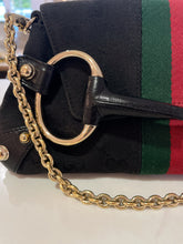Load image into Gallery viewer, Vintage Gucci Web Black Horsebit 1955 Bag
