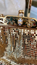 Load image into Gallery viewer, Vintage Gold Mesh Bag + Crown Clasp

