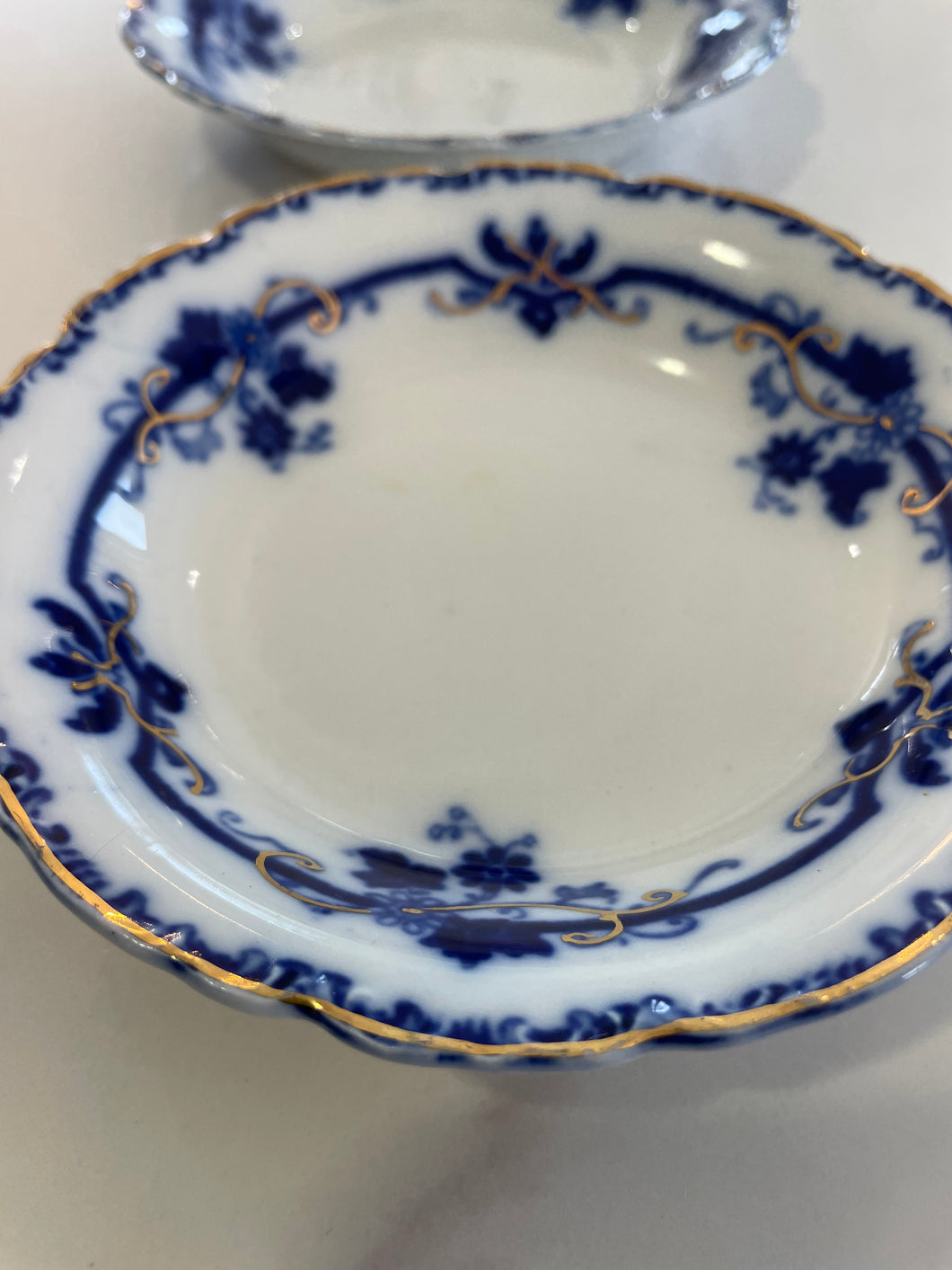 Vintage Ring Dish - Flow Blue/Gold