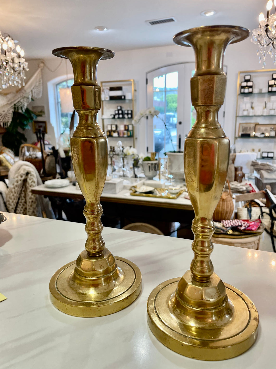 Brass Candlesticks English pair/2