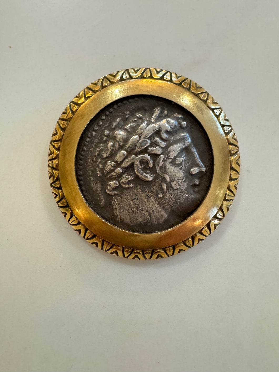 Ancient Greek Coin Pendant 22k