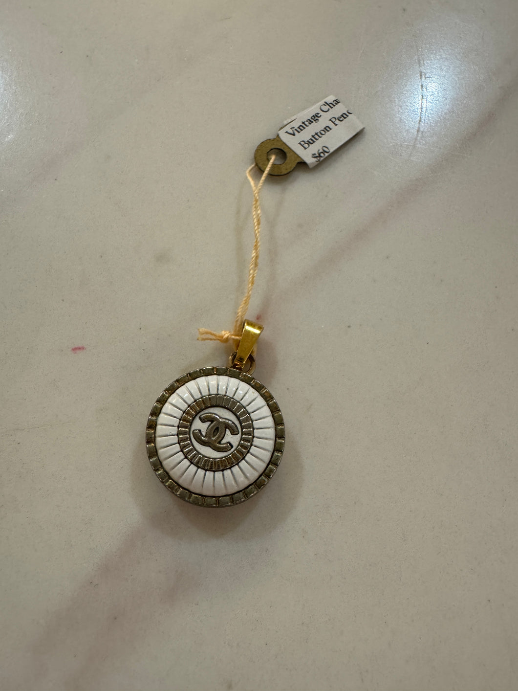 Vintage Chanel Button Pendant