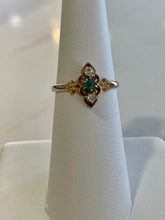 Load image into Gallery viewer, Vintage Emerald + Diamonds Ring
