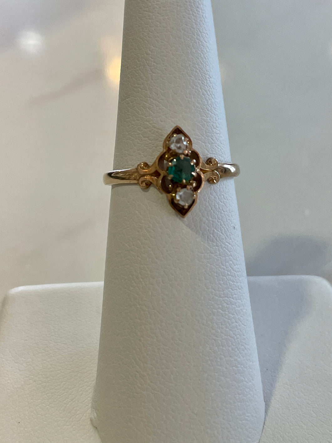 Vintage Emerald + Diamonds Ring