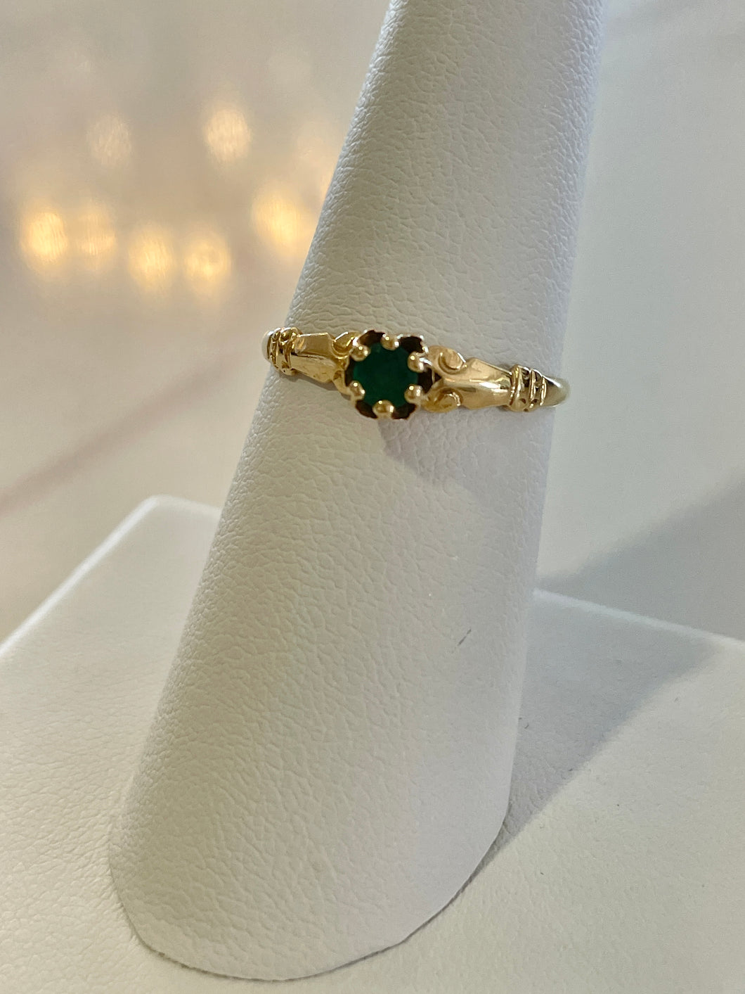 Vintage Emerald Solitaire Ring