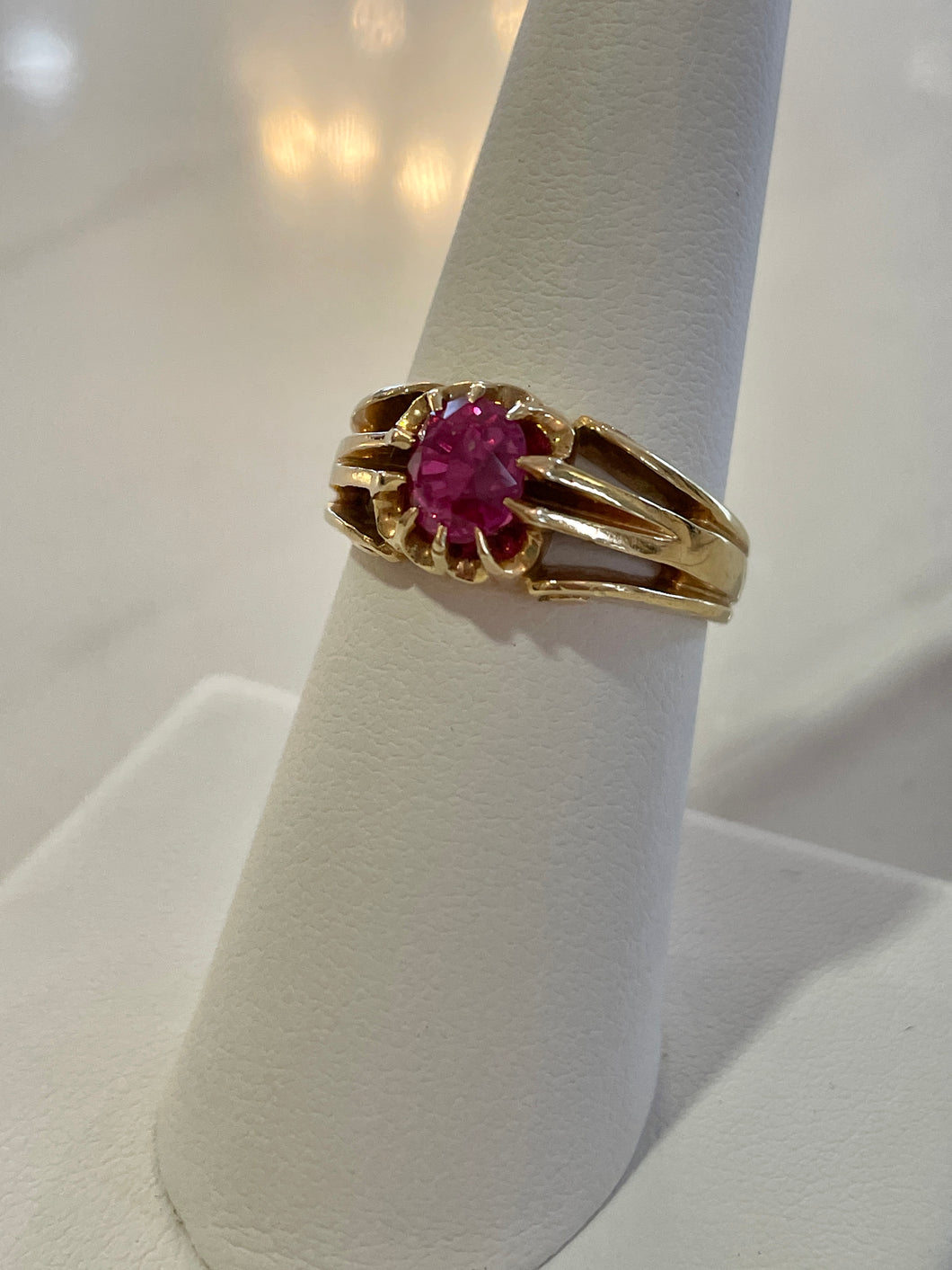 Vintage Pink Sapphire Ring 