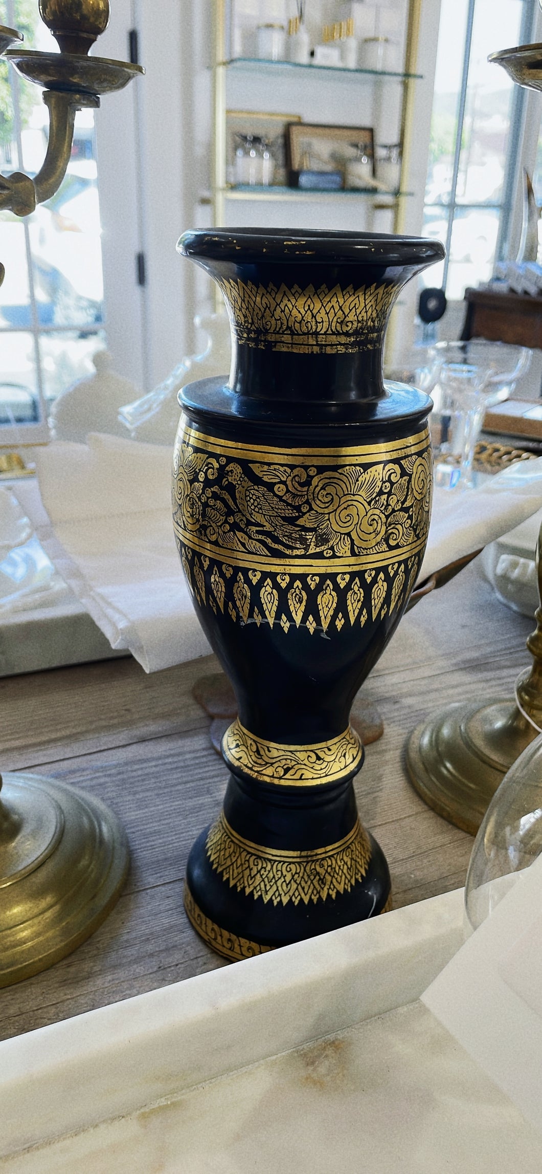 Vintage Black/Gold Vase