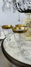 Load image into Gallery viewer, Vintage Gold Rimmed Crystal Glasses/6
