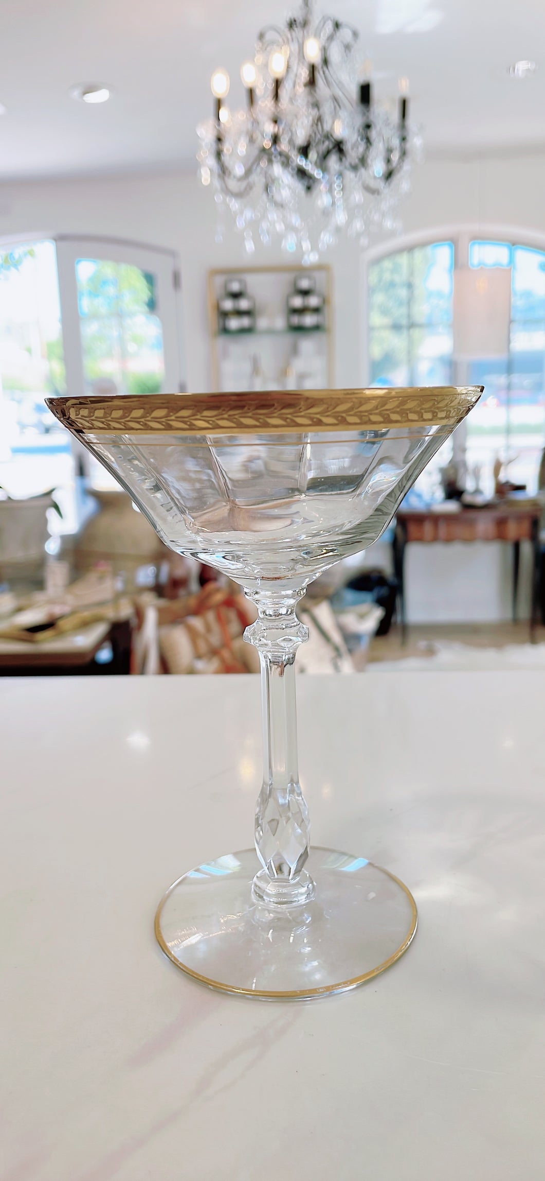 Vintage Tiffen Crystal Martinis set/4