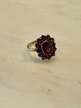 Load image into Gallery viewer, Vintage Garnet Flower Ring
