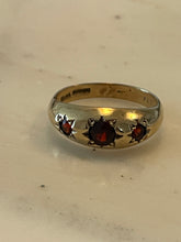 Load image into Gallery viewer, Vintage 3-Garnet Gypsy Ring
