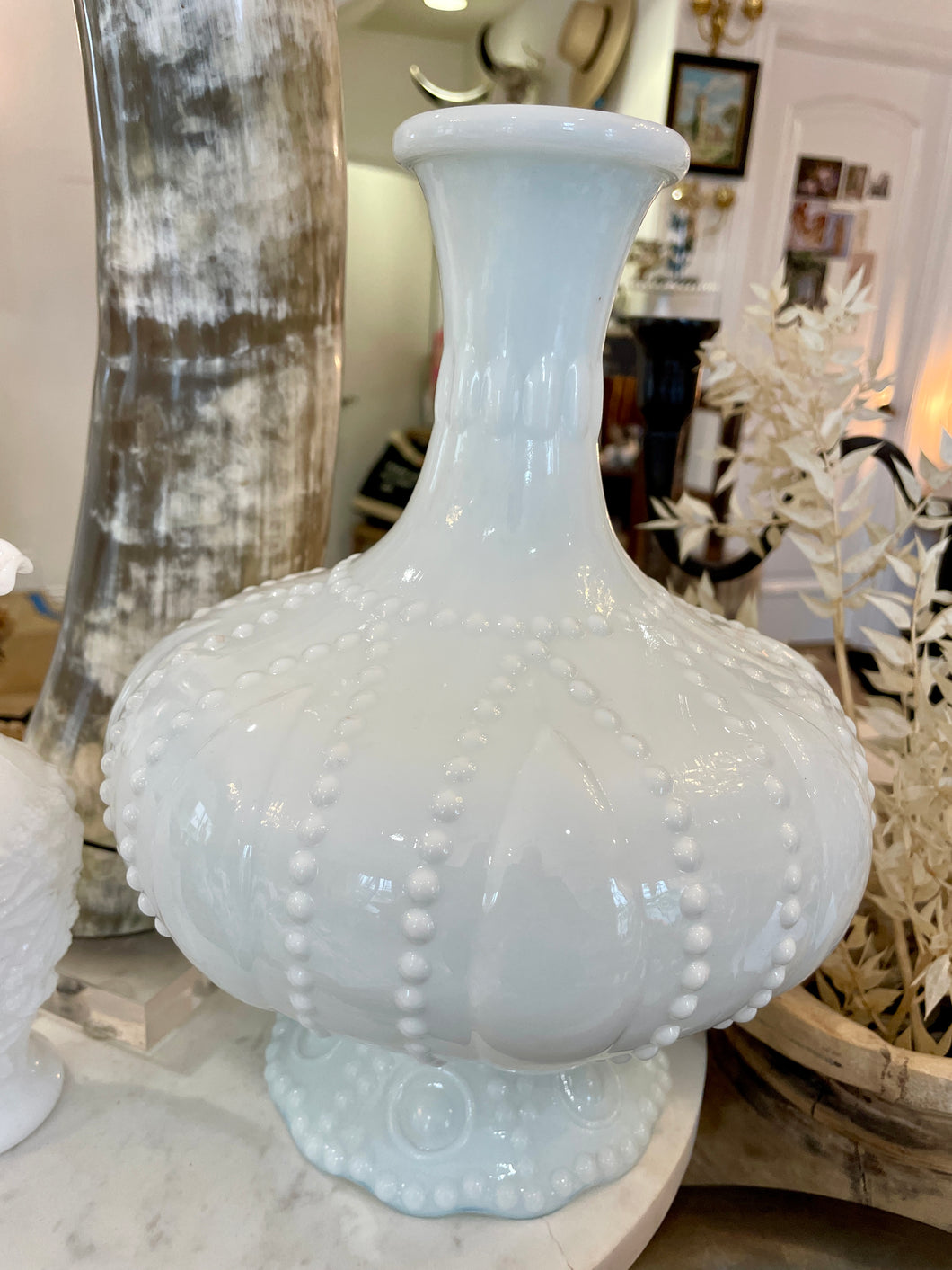 Large Vintage Milk Glass 