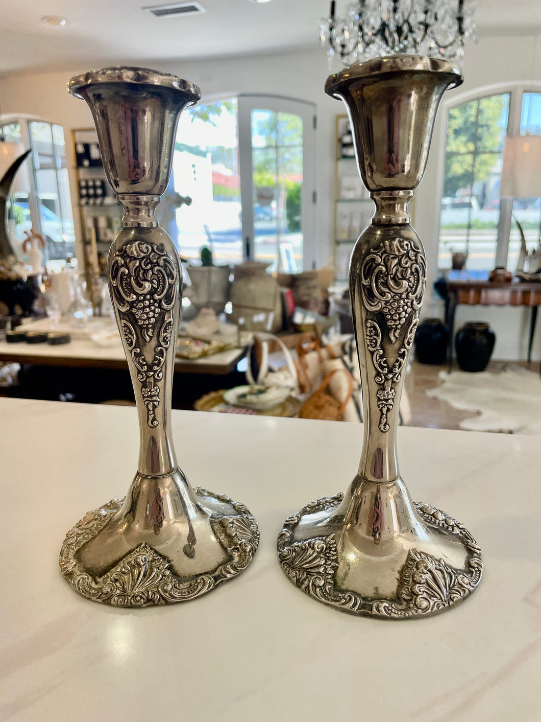 Pre-owned Silverplate Candlesticks