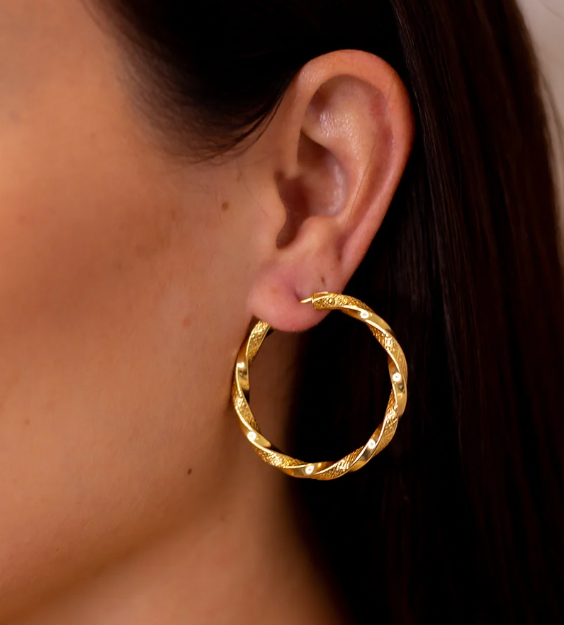 Vintage Gold Hoop Earrings 