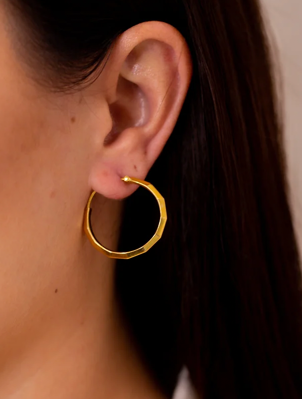 Vintage Gold Hoop Earrings 