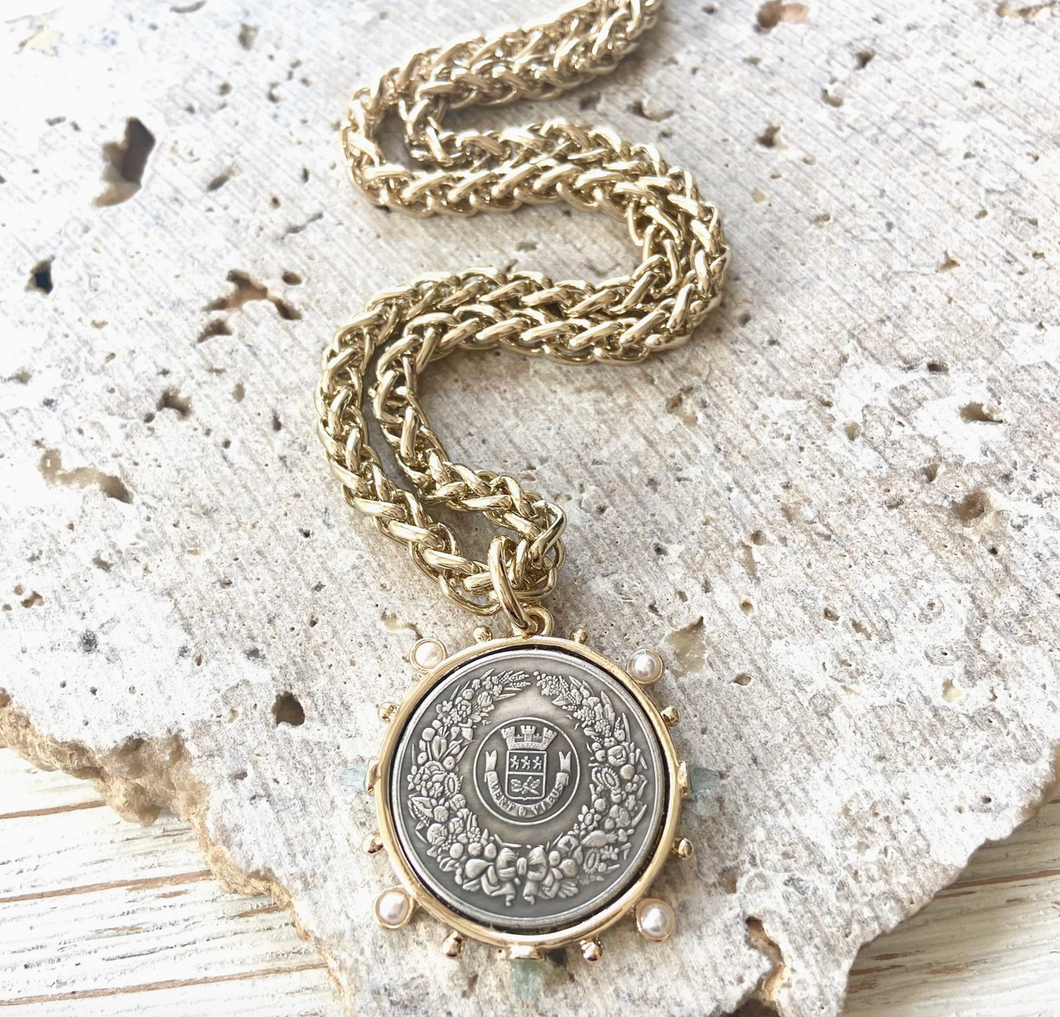 French Coin Necklace