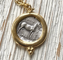 Load image into Gallery viewer, Greek Coin Horse Necklace
