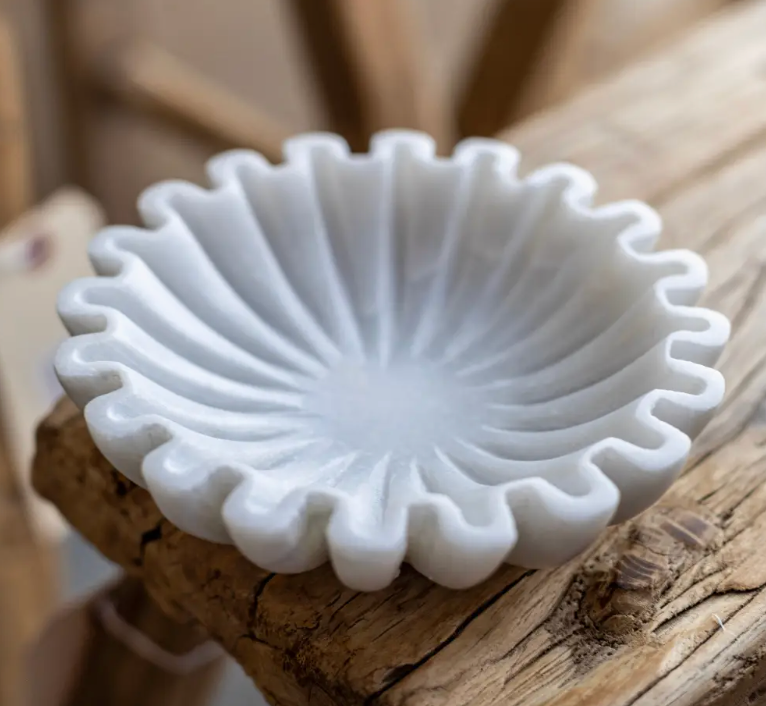 Marble Scalloped Bowl