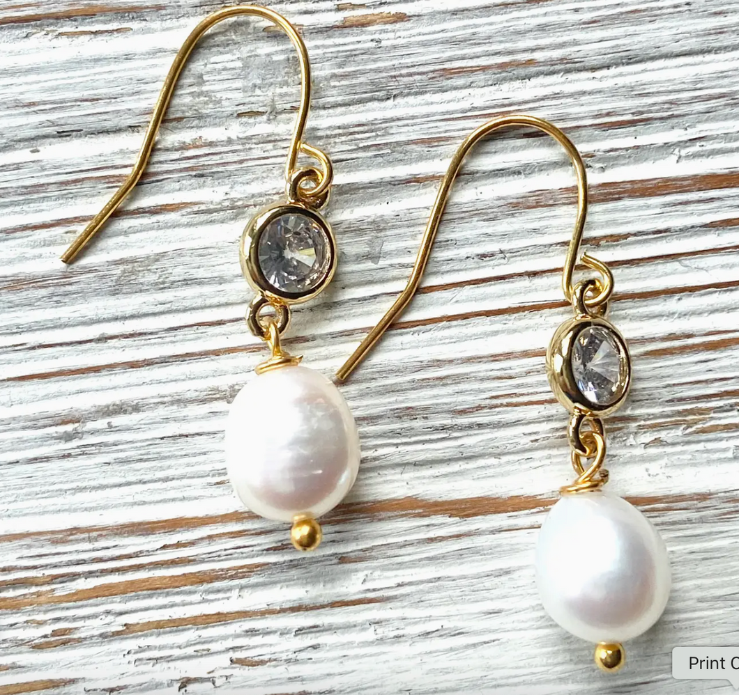 Pearl Crystal Earrings