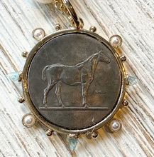 Load image into Gallery viewer, Horse Coin Pearl Necklace
