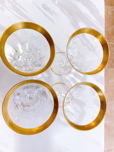 Load image into Gallery viewer, Vintage Gold-Rimmed Wine/Bar Glasses Set/4
