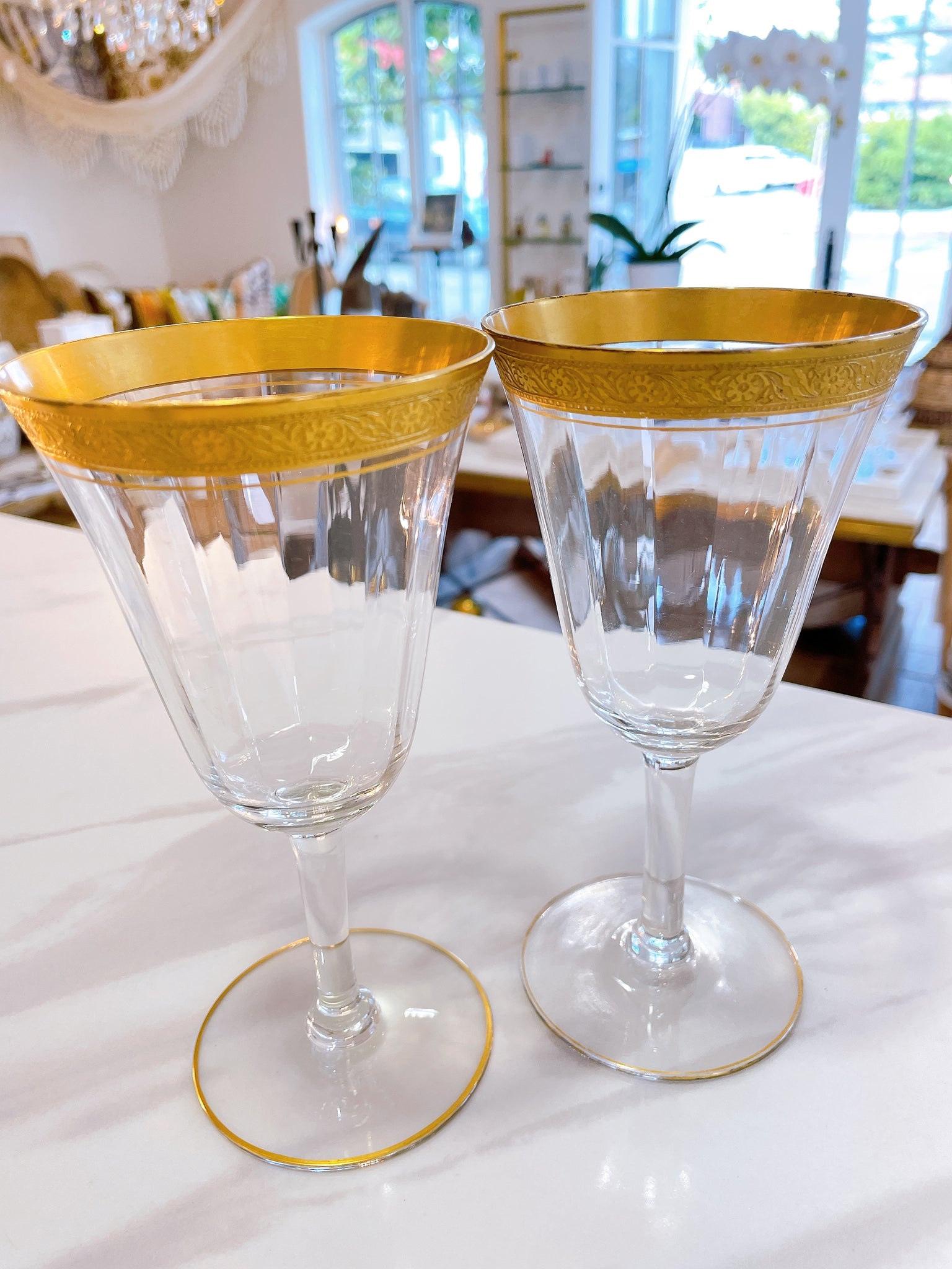 Vintage Gold-Rimmed Wine/Bar Glasses Set/4 – Arrow&Branch Home