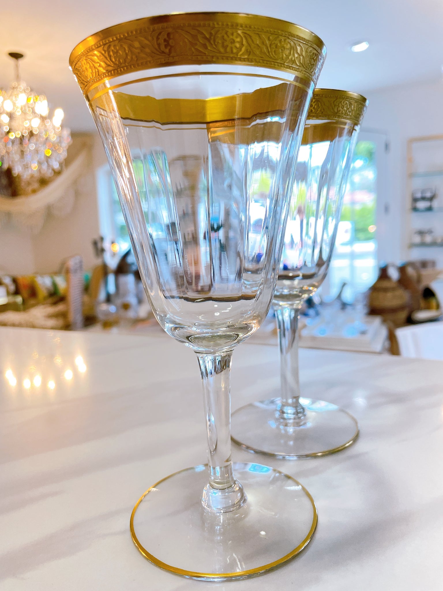 Vintage Gold-Rimmed Wine/Bar Glasses Set/4 – Arrow&Branch Home