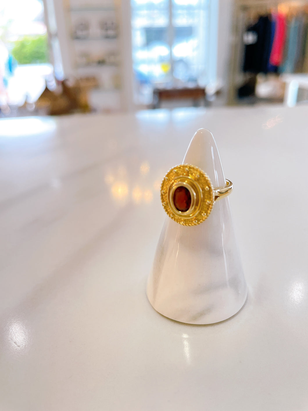 Antique 18k Garnet Ring