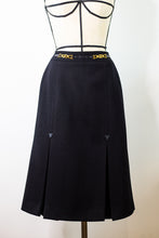 Load image into Gallery viewer, Celine Black Wool Midi Skirt FR42
