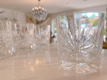 Load image into Gallery viewer, Crystal Starburst Lowball Glasses set/4
