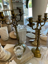 Load image into Gallery viewer, Vintage Brass Candelabras  - Tall Pair
