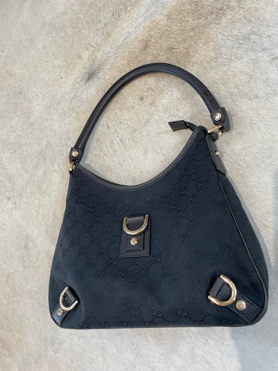 Vintage Gucci Abbey Black Shoulder Bag