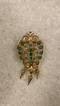 Load image into Gallery viewer, Vintage Emerald Brooch/Pendant
