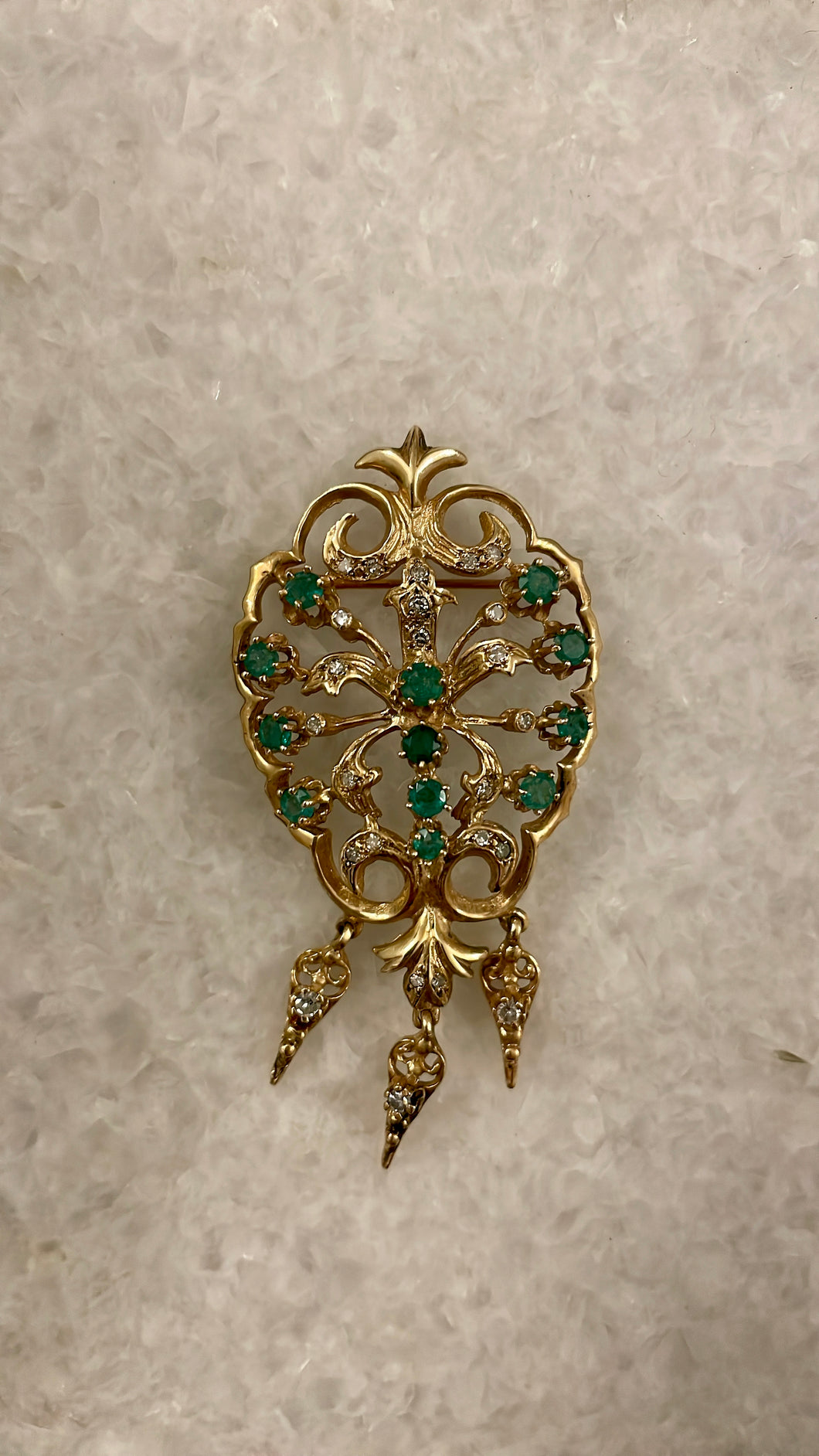 Vintage Emerald Brooch/Pendant